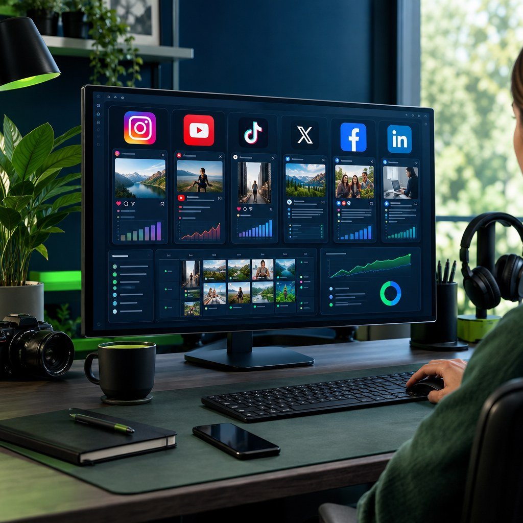 Facebook Instagram TikTok YouTube X and Threads workflow comparison